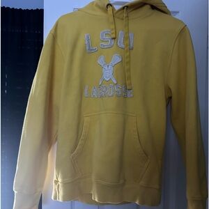 Lsu lacrosse hoodie yellow and white no tags, fits like a medium